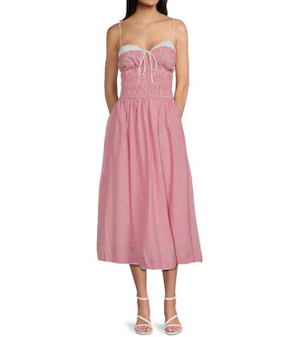 NIA Thomas Pick-A-Boo Gingham Maxi Dress | Dillard's | Dillard's
