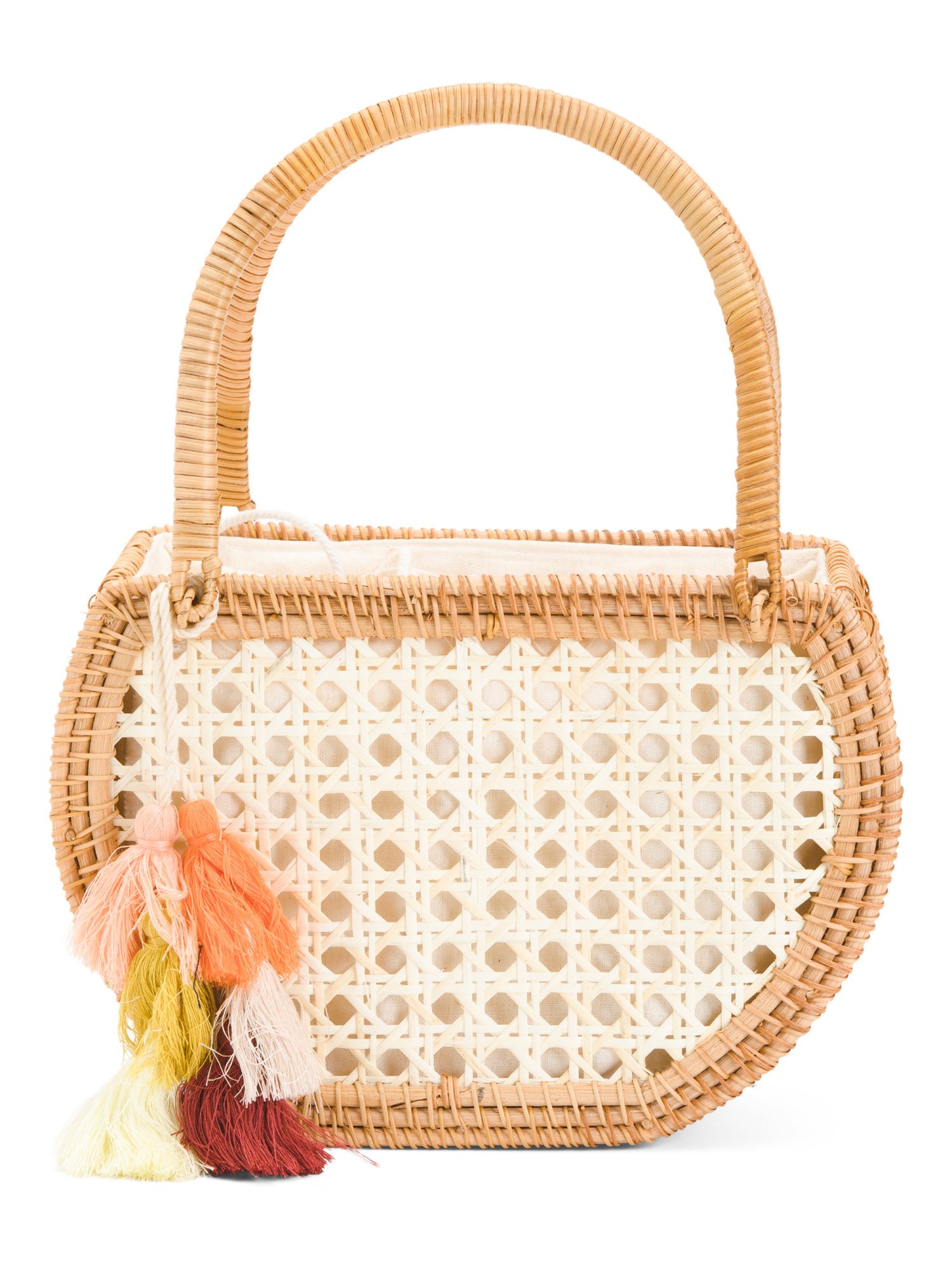 Rattan Mixed Tassel Drawstring Tote | Handbags | Marshalls | Marshalls