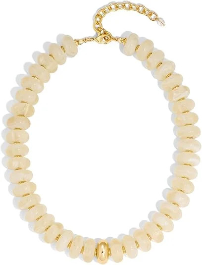 HolidayQbee Beaded Necklace for Women Chunky Beaded Turquoise Necklace Boho Oval Big Bead Stateme... | Walmart (US)