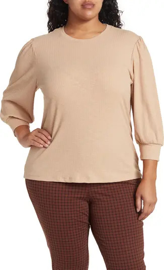 Sanctuary Ribbed Shirred Puff Sleeve Tee | Nordstromrack | Nordstrom Rack
