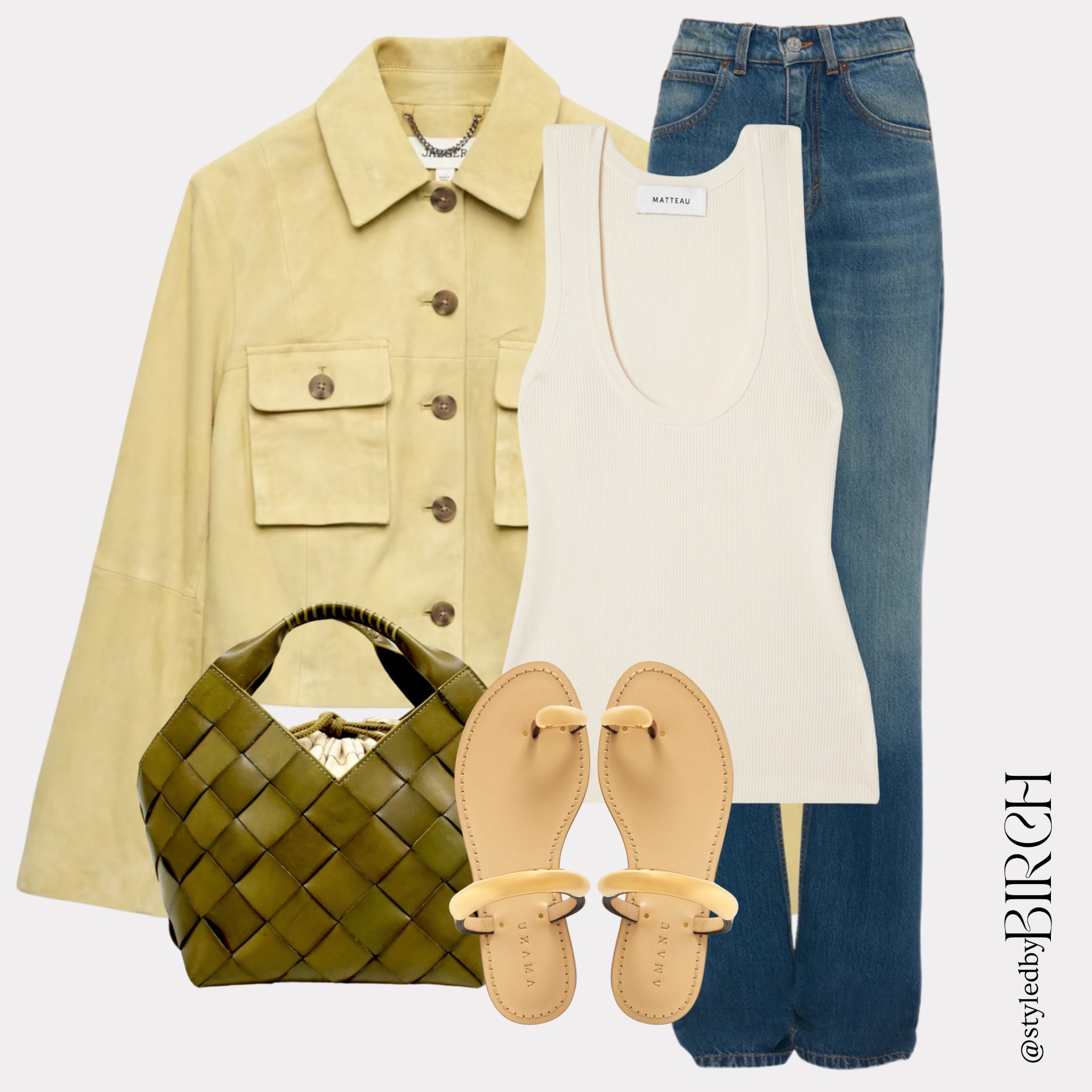 It is not a British spring unless you are wearing a jacket and sandals at the same time ☀️

#ootd #outfitinspo #springoutfit #britishspring #chicstyle

Tags 🏷️
Yellow suede shirt jacket, cream ribbed tank, blue straight leg jeans, olive green woven bag, tan leather sandals, silver chain necklace

#LTKeurope #LTKspring #LTKstyletip