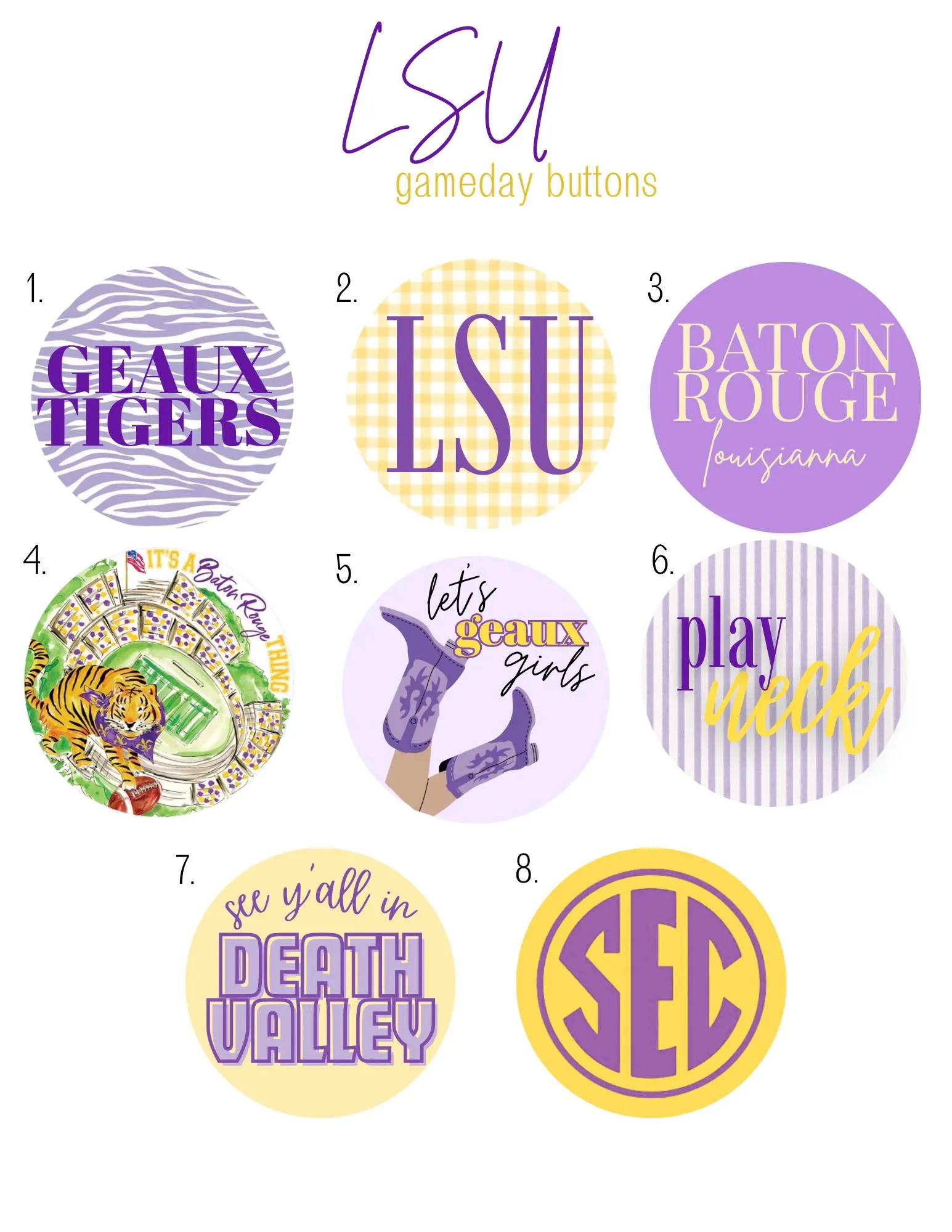 LSU Gameday Pins | Etsy (Global)