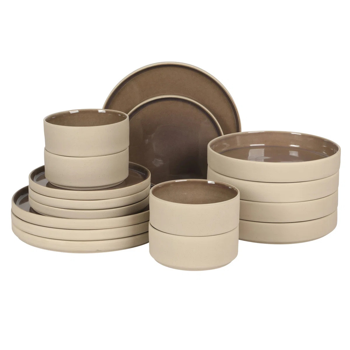 Gibson Elite Liberty Bay 16-Piece Pottery Clay Stoneware Dinnerware Set –  Mocha Brown Reactive... | Wayfair North America