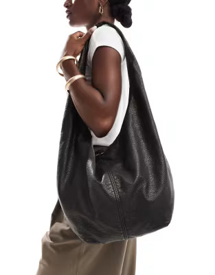 ASOS DESIGN washed scoop sling crossbody bag in bronze | ASOS (Global)