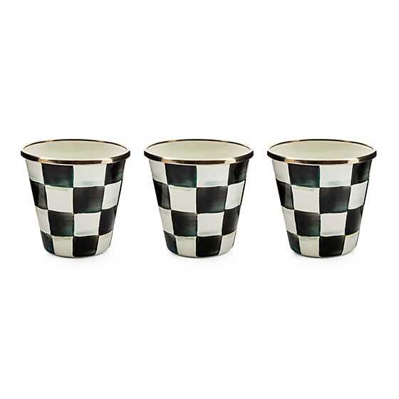 Courtly Check Enamel Herb Pots - Set of 3 | MacKenzie-Childs