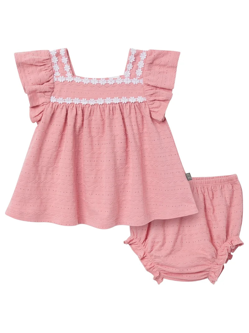 Modern Moments by Gerber Baby Girl Bloomer Outfit Set, 2- Piece, Sizes 0/3 Months - 24 Months - W... | Walmart (US)