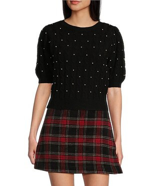 Copper Key Pearled Short Sleeve Sweater | Dillard's | Dillard's