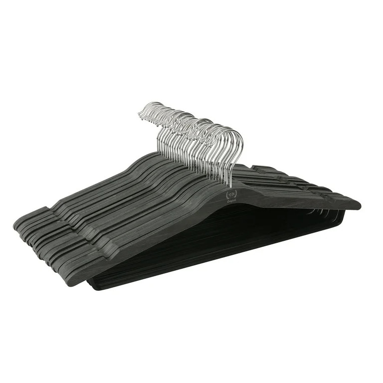 The Home Edit Thin Wood Hangers, Pack of 30, Black - Walmart.com | Walmart (US)