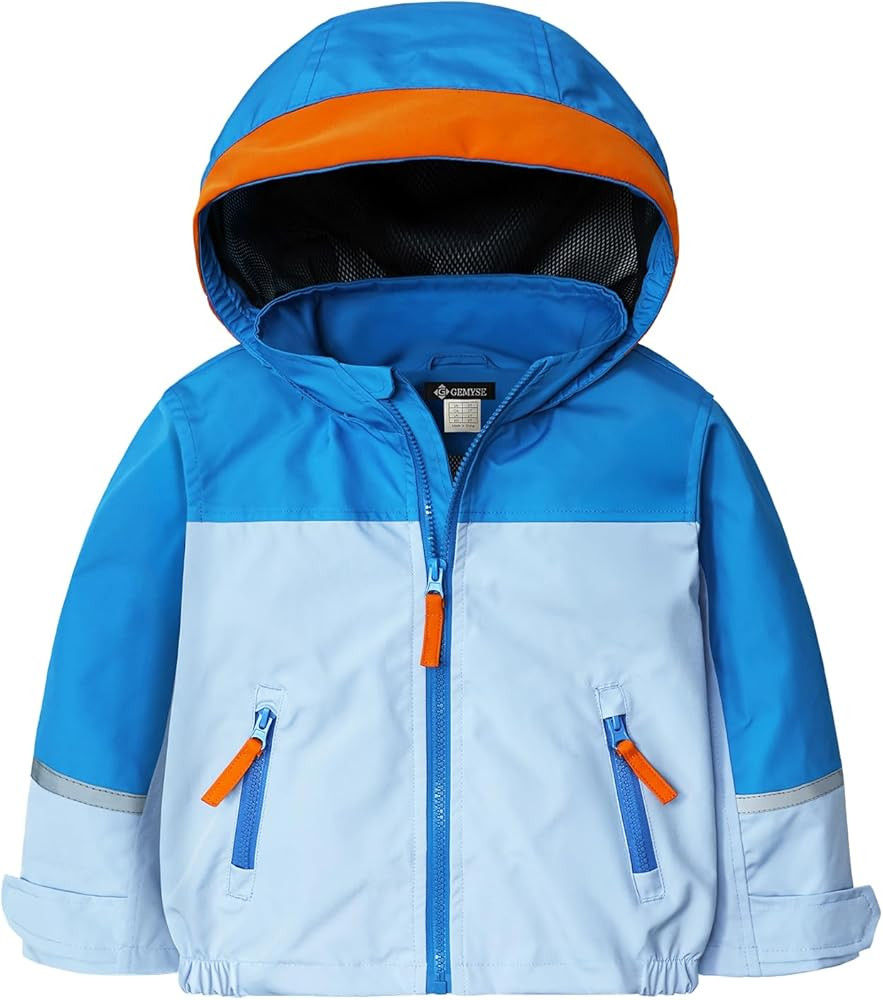 GEMYSE Toddler Rain Jacket Water-Repellent Toddler Boys Girls Rain Coat Lightweight Hooded Kids W... | Amazon (US)