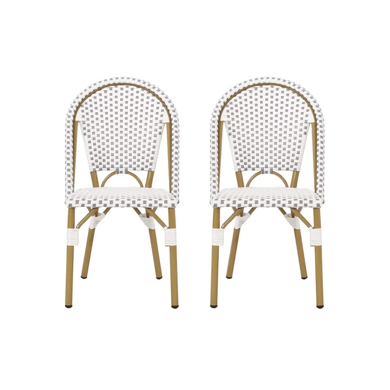 Christopher Knight Home Elize Outdoor French Bistro Chairs (Set of 2) by  Gray + White + Bamboo P... | Walmart (US)