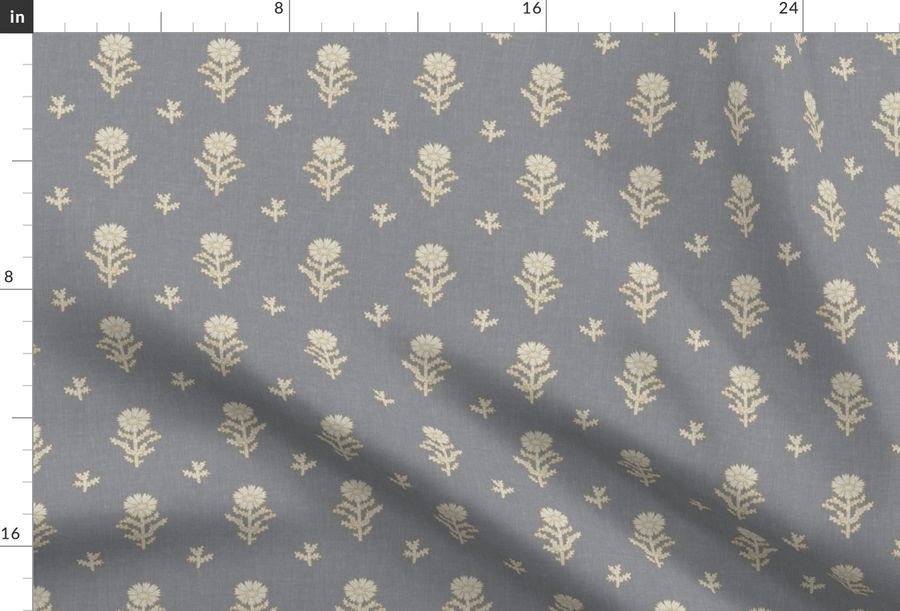 Small Florals Pale Blue Small | Spoonflower