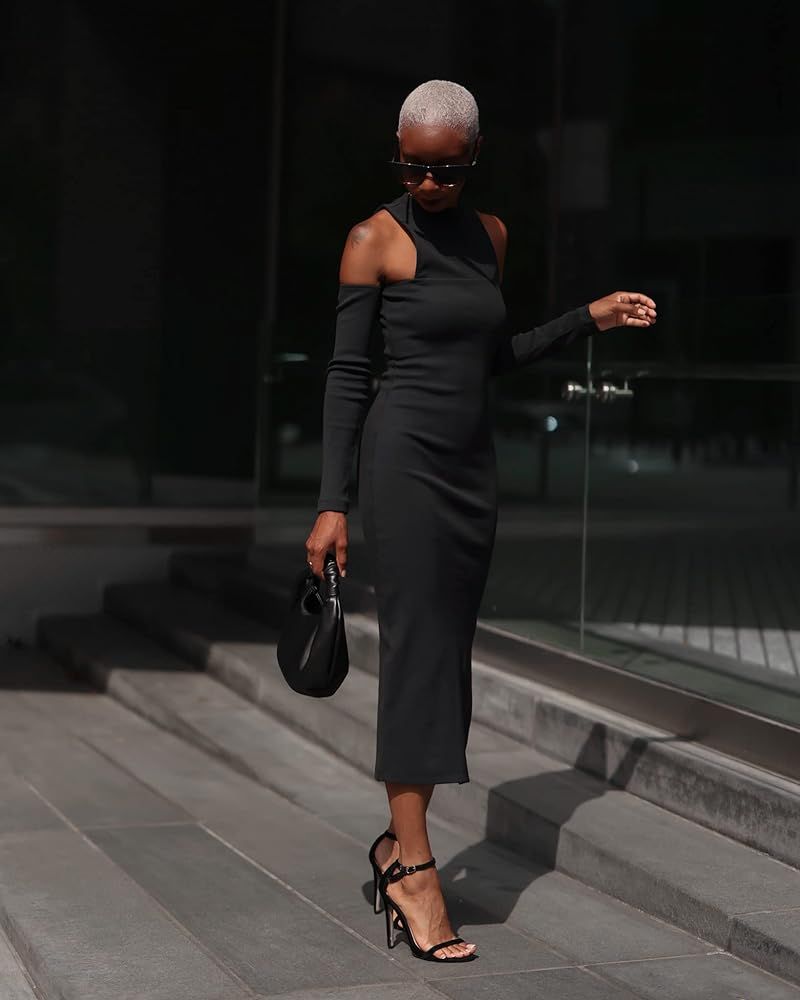 The Drop Women's Black Cutout Shoulder Dress by @signedblake | Amazon (US)