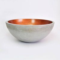 Concrete Bowl Copper, Cement Fruit Bowl, Large Beton Centerpieces, Concrete Plate, Industrial Founta | Etsy (US)