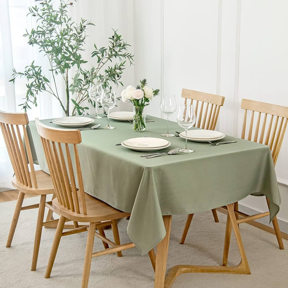 maxmill Slubby Texture Tablecloth Water Resistance Antiwrinkle Spillproof Soft Washable Jacquard ... | Amazon (US)