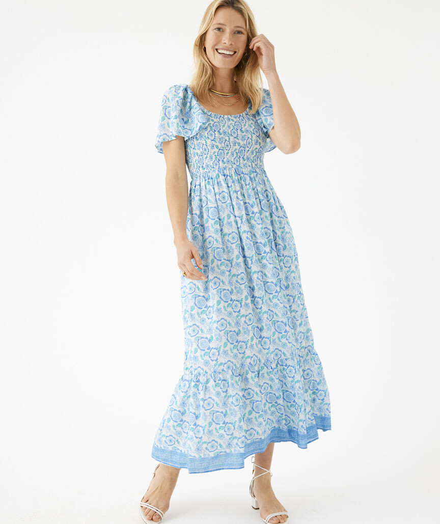 Ellen Flutter-Sleeve Maxi Dress | vineyard vines
