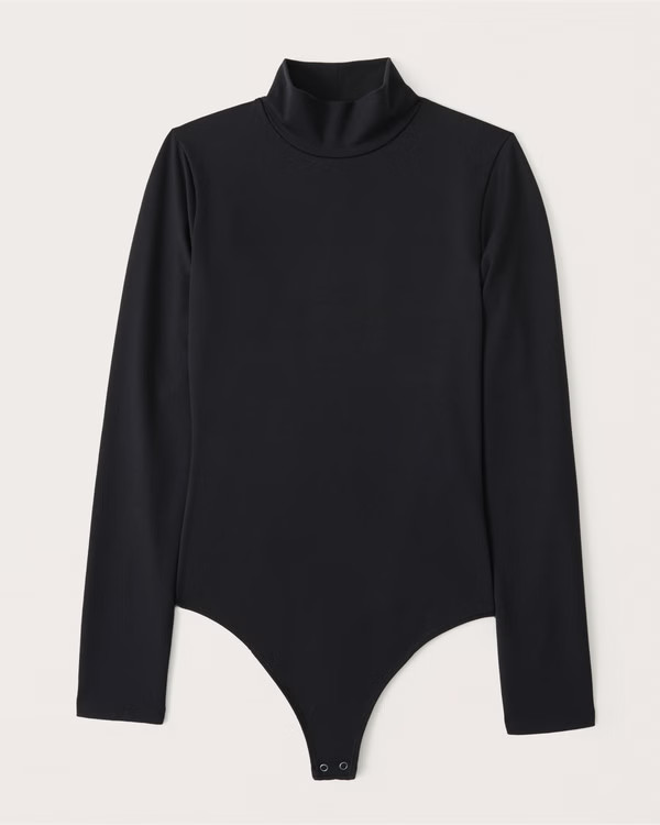 Long-Sleeve Seamless Fabric Mockneck Bodysuit | Abercrombie & Fitch (US)