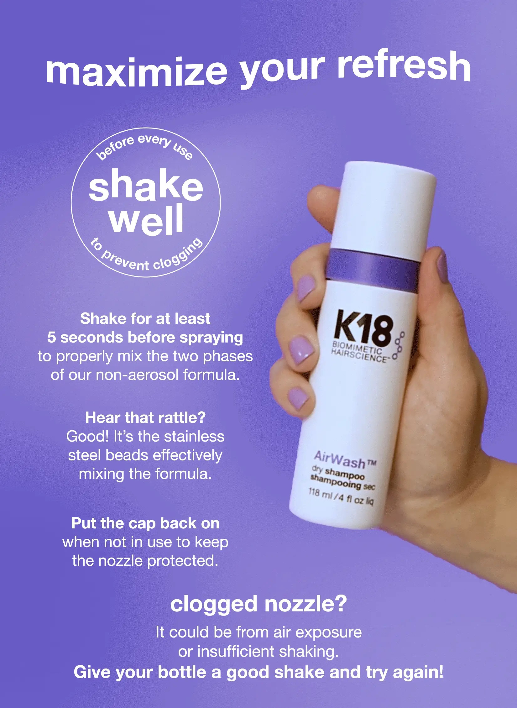 AirWash™ dry shampoo 4oz | Shop.app