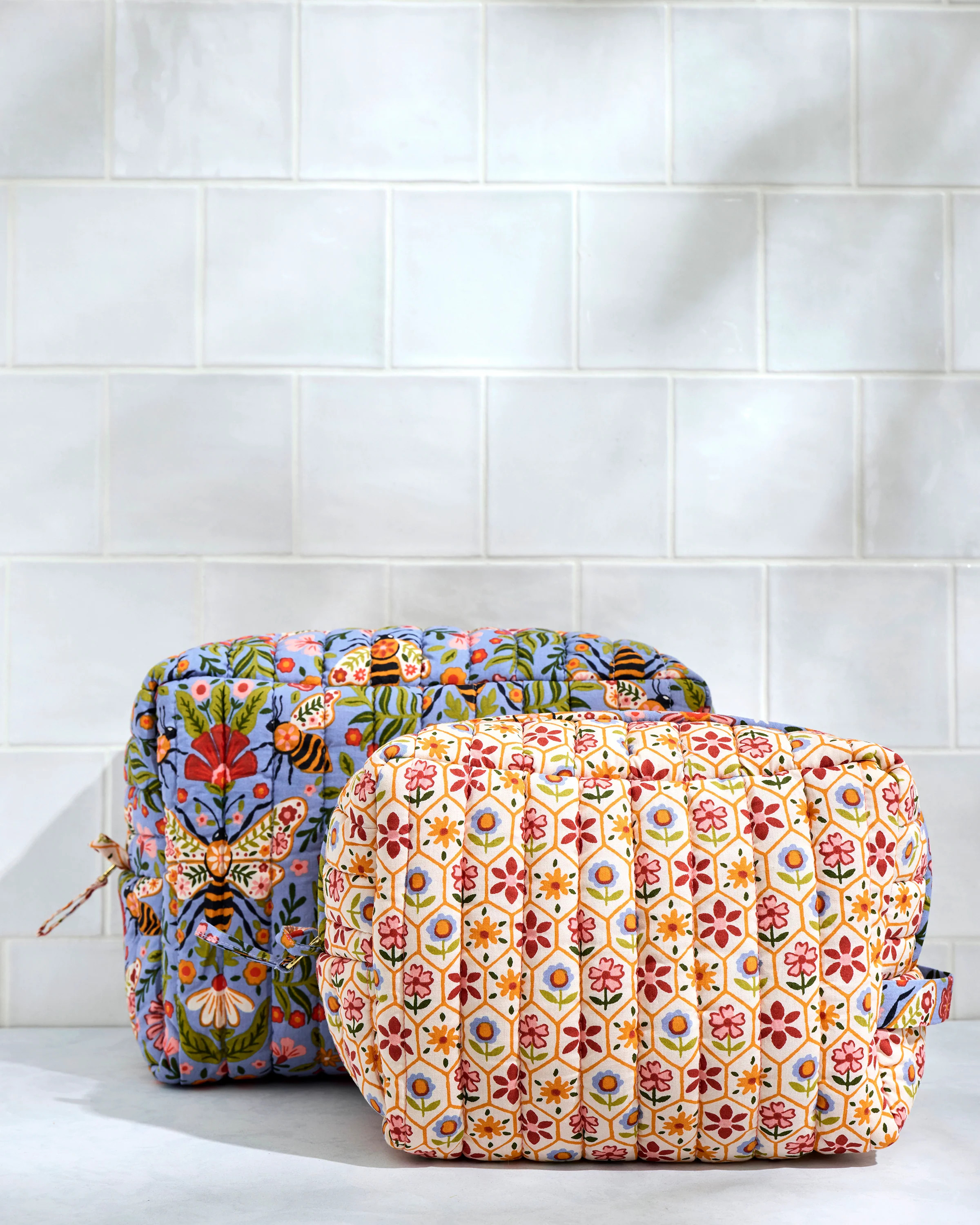 Bee Tapestry - Oversized Pouch Duo - Delphinium Blue | Printfresh