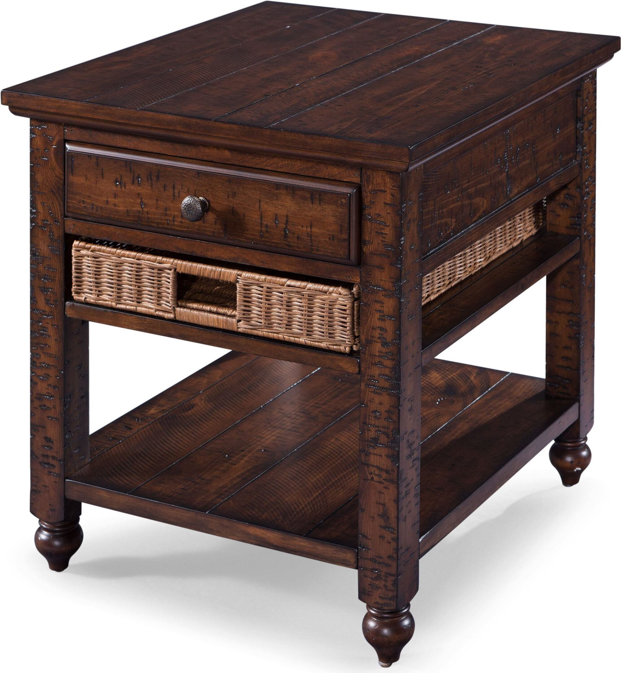 Cottage Lane Coffee Wood Rectangular End Table | 1stopbedrooms