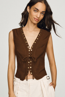 100% Cotton Studded Vest Top | Anthropologie (US)