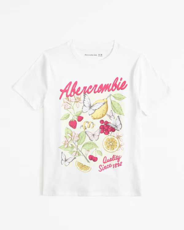 girls oversized graphic logo tee | girls | Abercrombie.com | Abercrombie & Fitch (US)