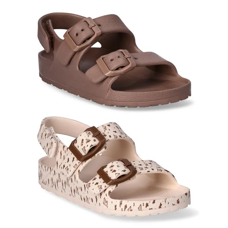 Wonder Nation Toddler Kids Buckle EVA Sandals 2-Pack | Walmart (US)