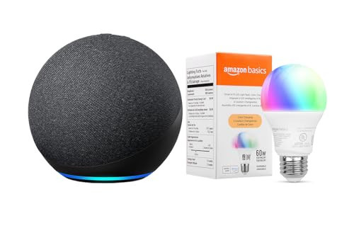 Echo (4th Gen) with Amazon Basics Smart Color Bulb | Amazon (US)