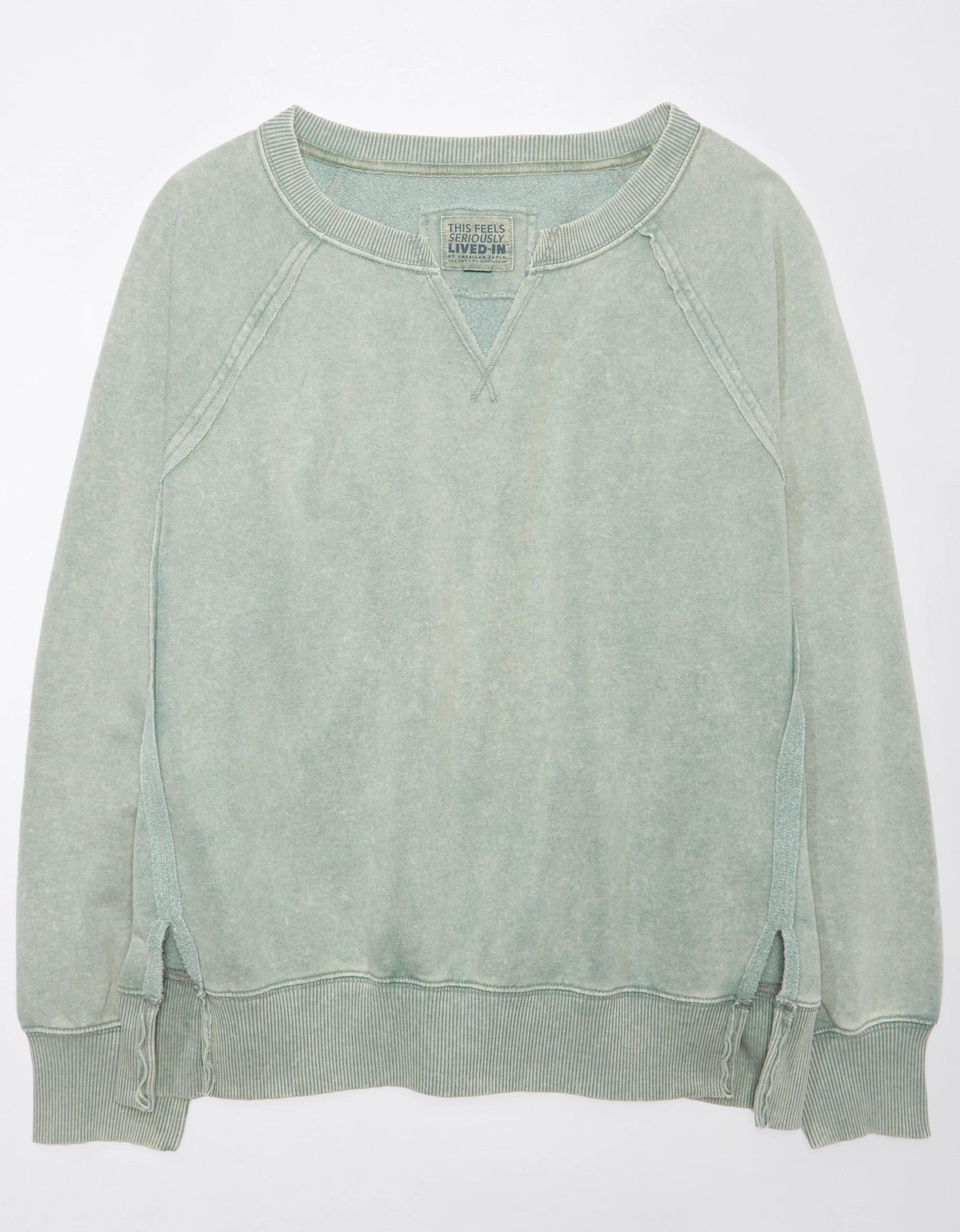 AE Big Hug Oversized Notch Neck Sweatshirt | American Eagle Outfitters (US & CA)