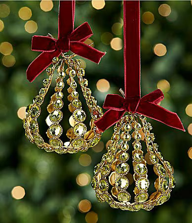 Southern Living Twelve Days of Christmas Collection Jeweled Pear Ornament Set of 2 | Dillard's