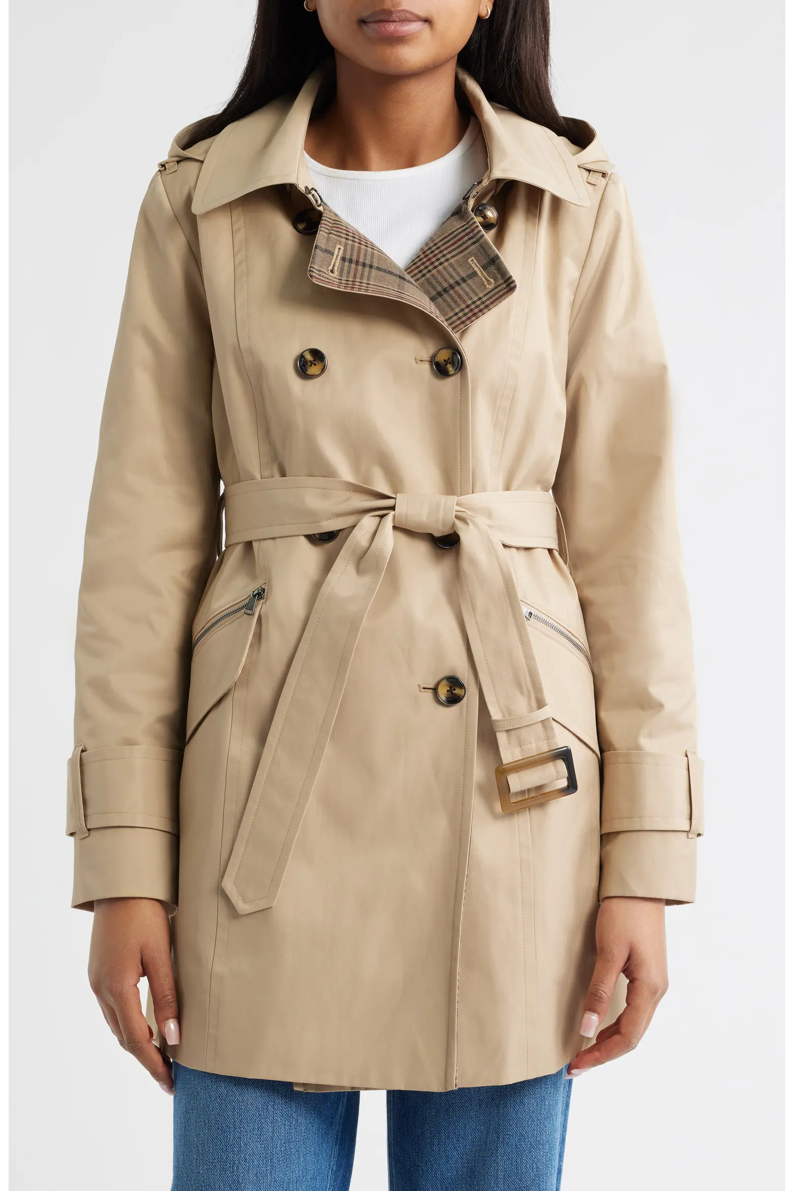 Double Breasted Trench Raincoat (Women) | Nordstrom | Nordstrom