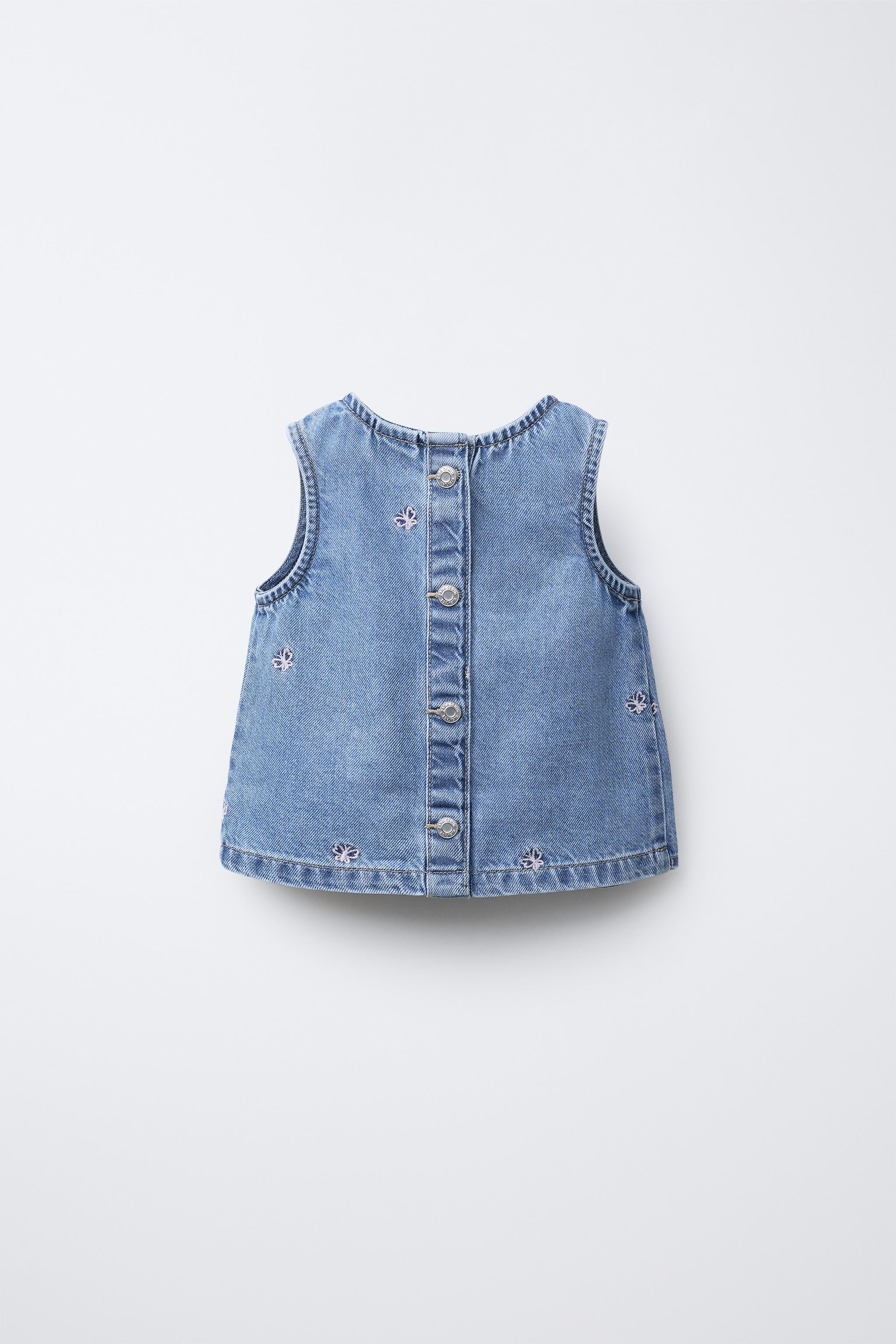 EMBROIDERED BUTTERFLY DENIM TOP | Zara US