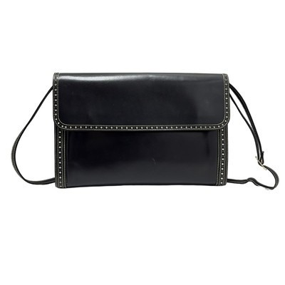 Auth Salvatore Ferragamo - Black Cream Leather Shoulder Bag | eBay | eBay US