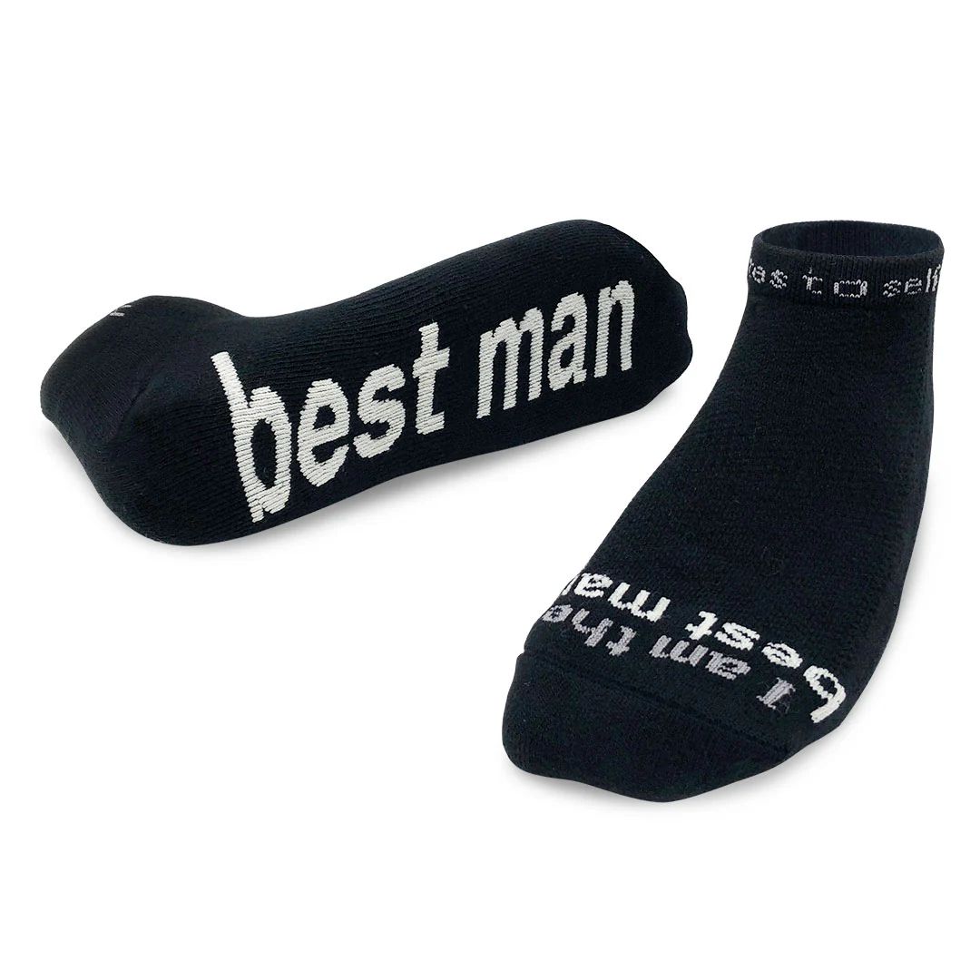 I am the best man™ black low-cut socks | notes to self