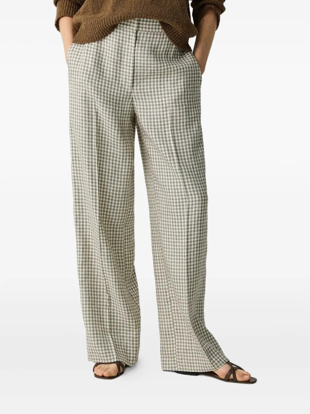 gingham-check straight-leg trousers | Farfetch Global