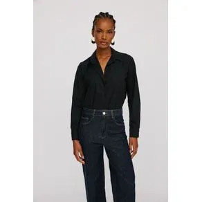 Camisa tricoline pregas costas preto 38 | OffPremium (BR)