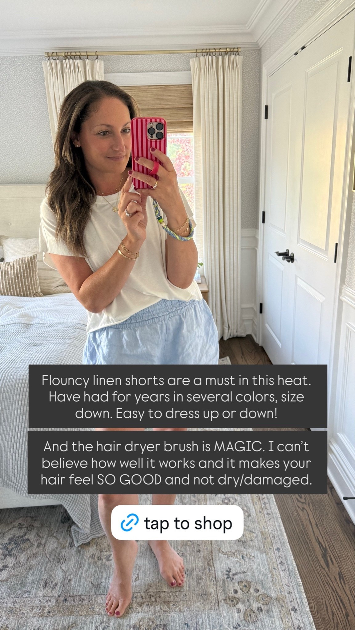 These lightweight linen shorts are a summer MVP!! I have them in 5 colors and they’re so comfortable, easy and light and airy. Size down one size! Also ordered a new hair dryer brush that’s absolutely incredible and worth the price. I cannot believe how well it works and how quickly it dried my hair!

#LTKootd #LTKSaleAlert #LTKSeasonal