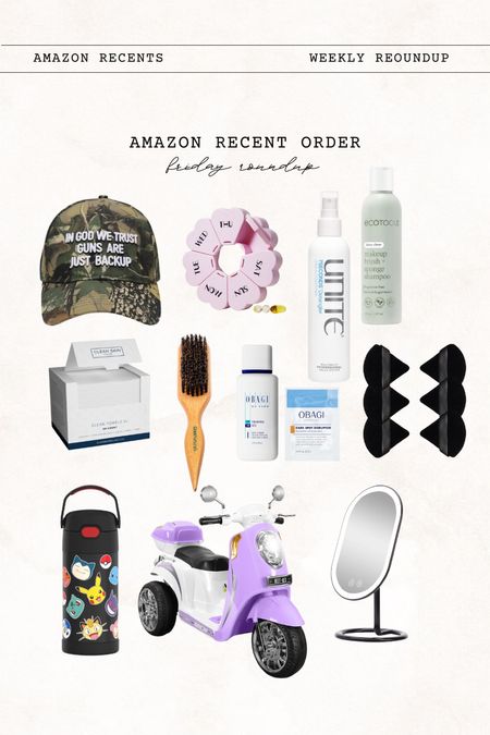 My recent amazon order included a lot of things including a water bottle for Memphis, a bike for Navy, and my makeup products! 

makeup l skincare l hat l amazon