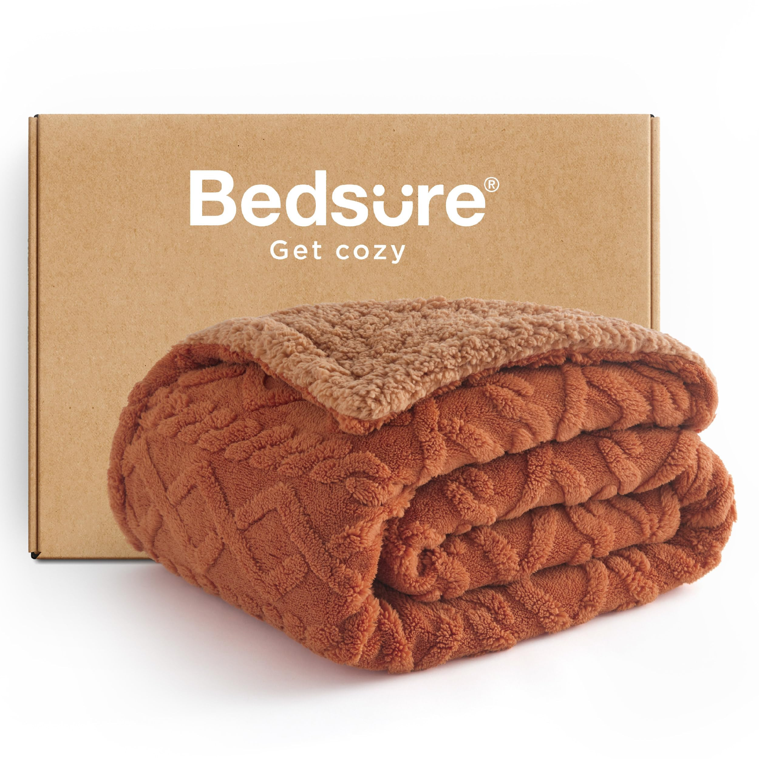 Bedsure Sherpa Fleece Throw Blanket for Couch - Soft Fluffy & Cozy Cable Jacquard Tufted Throw Bl... | Amazon (US)
