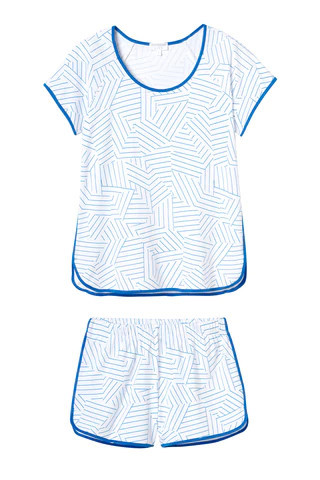 Schumacher x LAKE Pima Shorts Set in Cobalt | Lake Pajamas