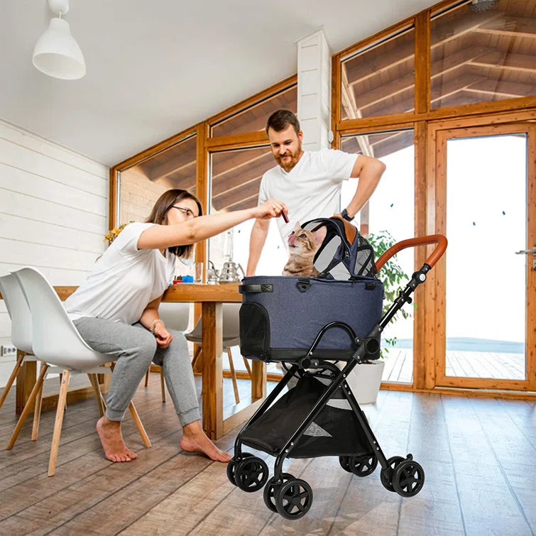 ACEM Folding Pet Stroller Detachable 2 In 1 Pet Car | Wayfair North America