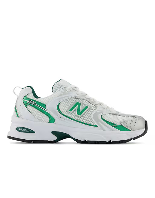 New Balance 530 trainers in white and mint green | ASOS | ASOS (Global)