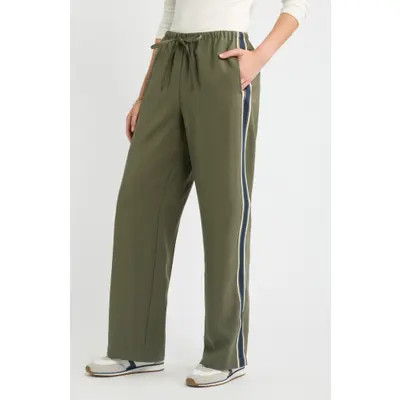 caslon(r) Pull-On Straight Leg Twill Pants in Olive Sarma at Nordstrom, Size Xx-Small | Nordstrom