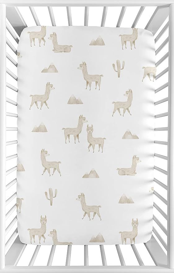 Sweet Jojo Designs Boho Llama Boy Girl Fitted Mini Crib Sheet Baby Nursery Portable Crib Pack Pla... | Amazon (US)