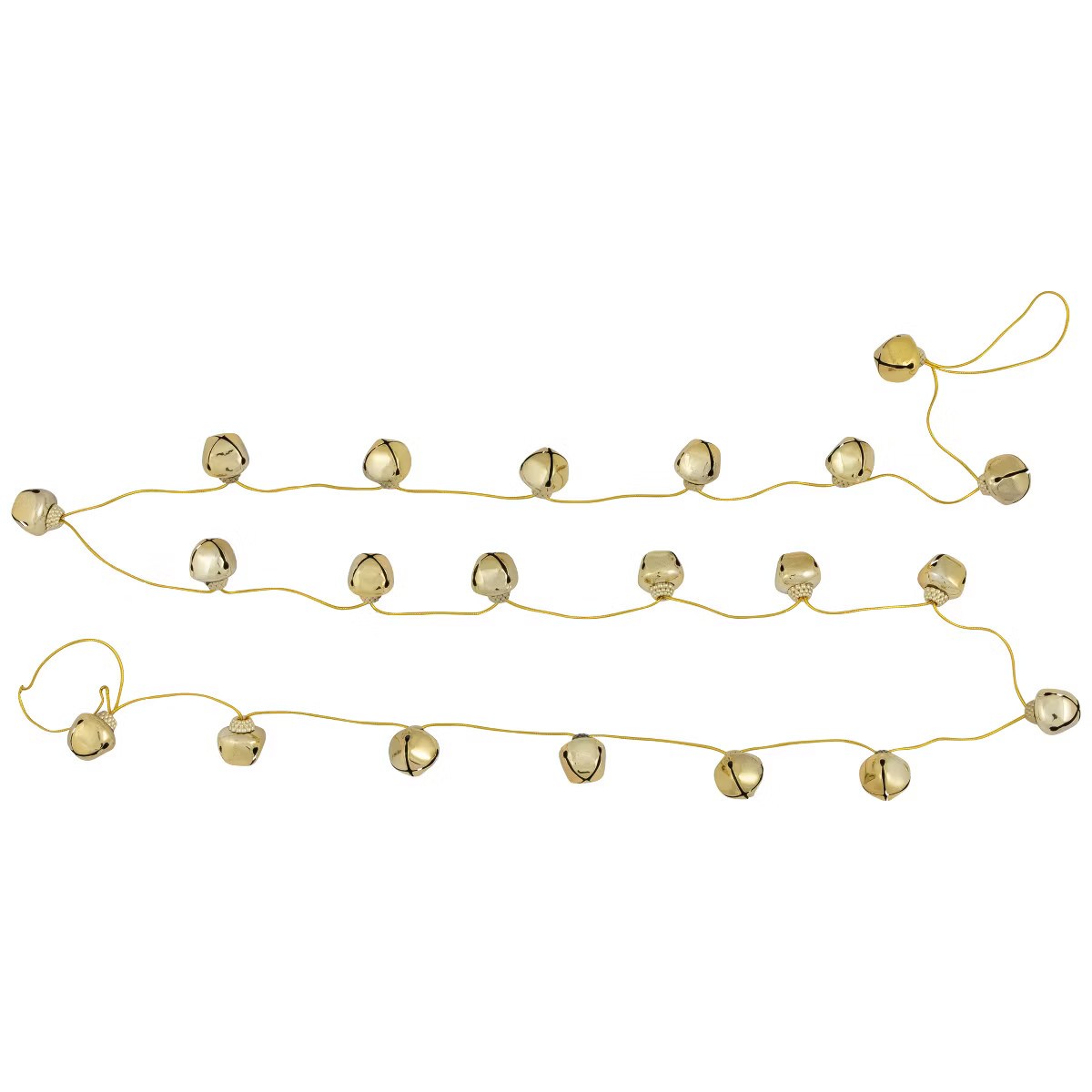 Northlight Shiny Metal Christmas Jingle Bells Garland - 7.5' x 1" - Gold | Target
