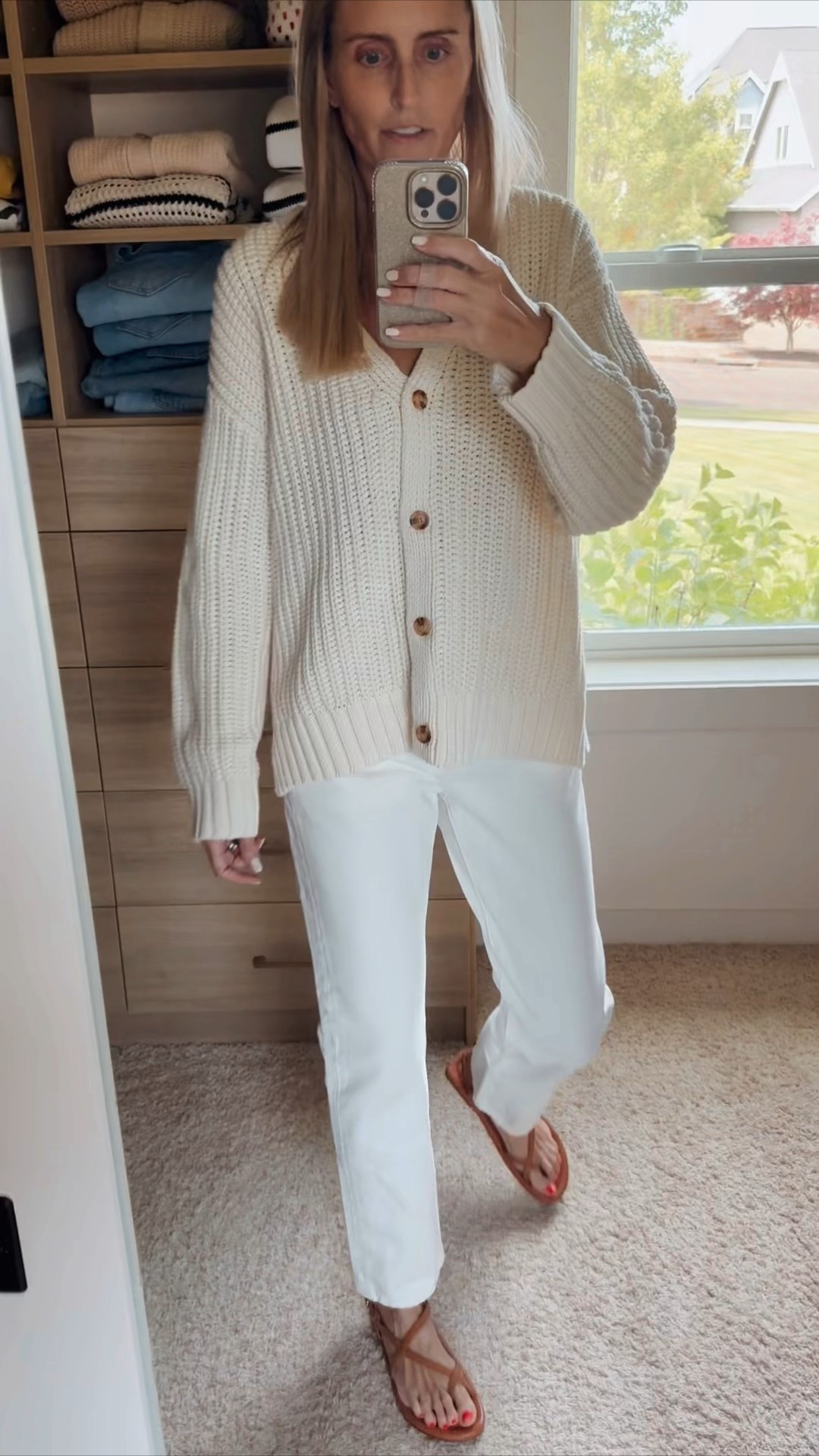 Mom summer outfit, white denim, beach outfit, beach sweater. 5’8” normally size small/27. Wearing small & 27 in everything shown  

#LTKOver40 #LTKSummerEdit #LTKStyleTip