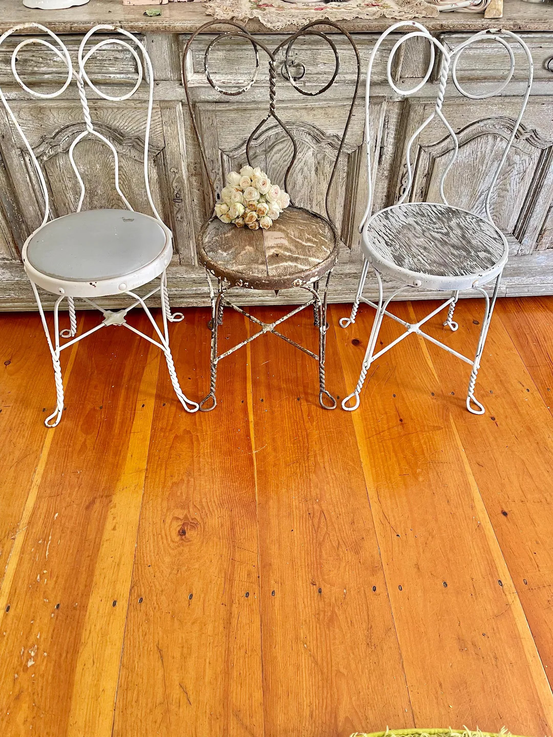 Fabulous Vintage Twisted Iron Cottage Bistro Chairs Ice Cream Parlor Original Chairs Salvaged Fro... | Etsy (Global)