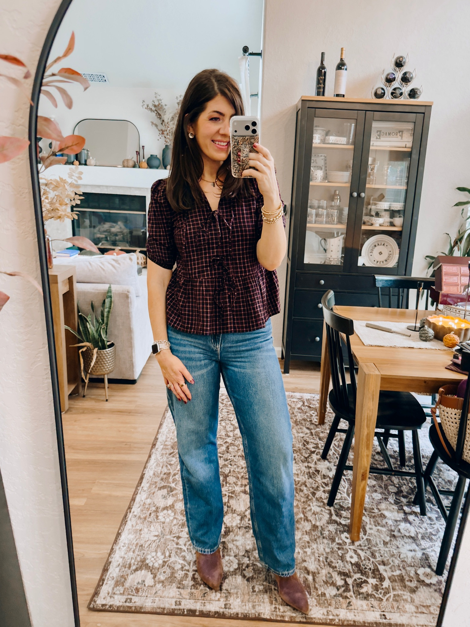 In a medium ruffle top and 29 jeans

fall outfits, thanksgiving outfit, family photos, midsize casual outfits, jeans, fall outfit, midsize fall fashion, everyday looks, comfy and cute style, midsize ootd, errand outfit, drop off look, affordable ootd, mom style, chill aesthetic, jeans and tees, weekend style inspo, midsize fashion finds, casual date night look, everyday style, street style, brown, trendy looks, trending, fall colors, fall style, gingham top, wide leg jeans, brown boots, country outfit 

#LTKStyleTip 

#LTKMidsize #LTKSeasonal