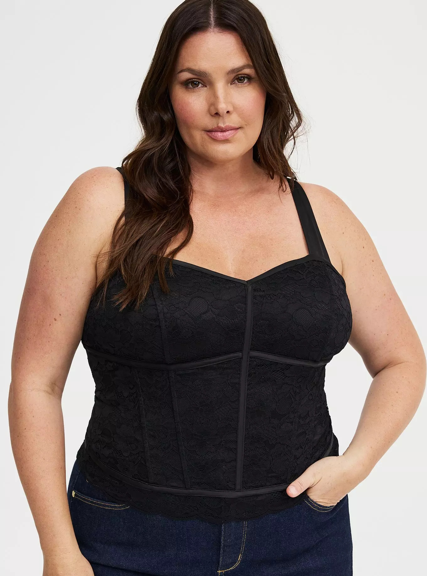 Studio Lace Satin Corset Top | Torrid (US & Canada)