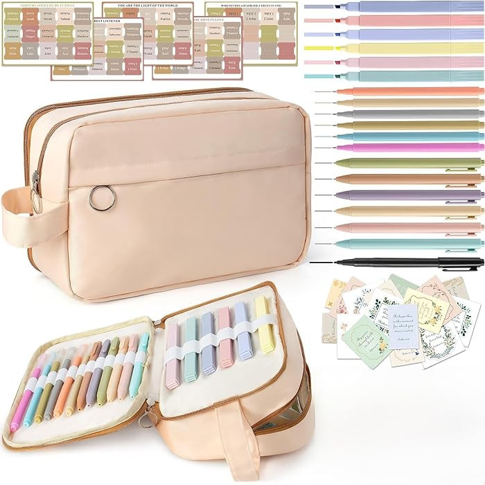 Duchong Bible Study Supplies, Bible Journaling Kit with No Bleed Bibles Highlighters and Pens, St... | Amazon (US)