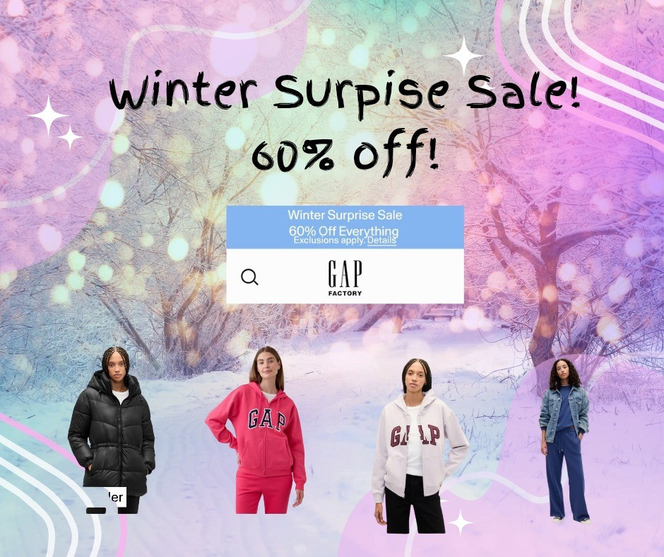 🔥Gap Factory- Suprise 60% off Winter Sale!💥Follow for more great deals! #ad #winterfashion #giftideas #lastminutegifts

#LTKGiftGuide #LTKHoliday #LTKSeasonal